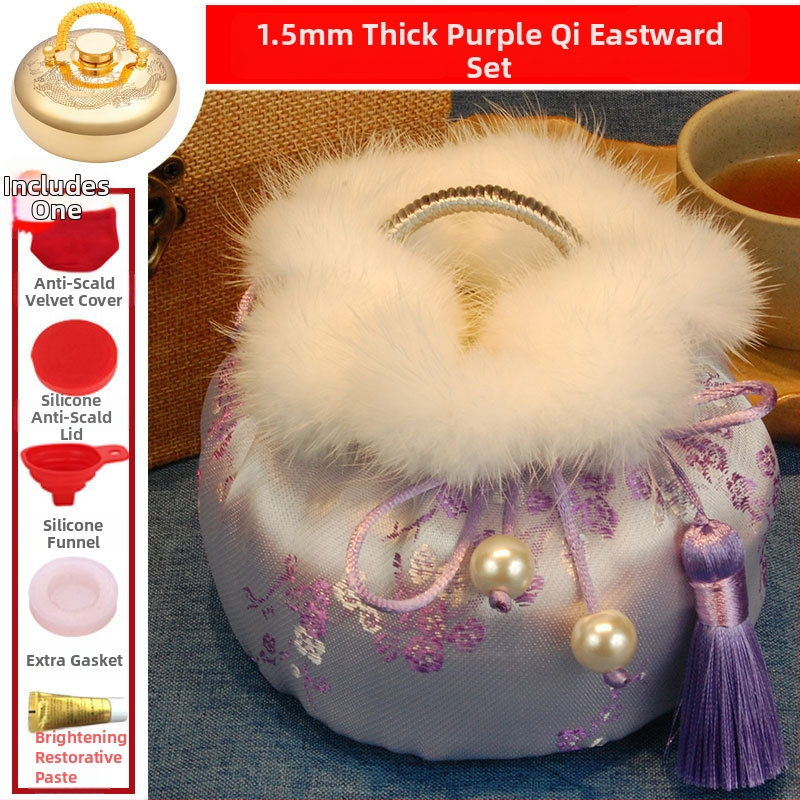 Mosadzová fľaša na horúcu vodu plnená vodou s masážnou funkciou pre nohy, pás, ruky a brucho; horúce aj studené dvojité použitie; prispôsobiteľné