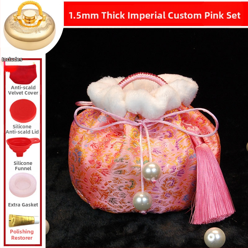 Mosadzová fľaša na horúcu vodu plnená vodou s masážnou funkciou pre nohy, pás, ruky a brucho; horúce aj studené dvojité použitie; prispôsobiteľné