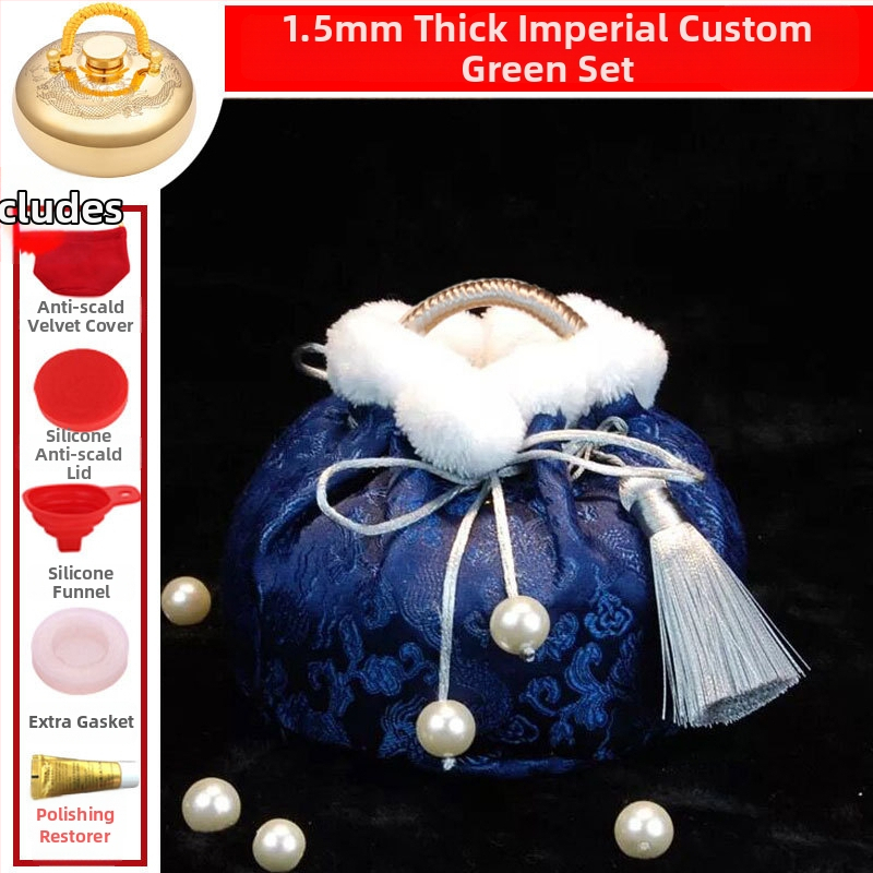 Mosadzová fľaša na horúcu vodu plnená vodou s masážnou funkciou pre nohy, pás, ruky a brucho; horúce aj studené dvojité použitie; prispôsobiteľné