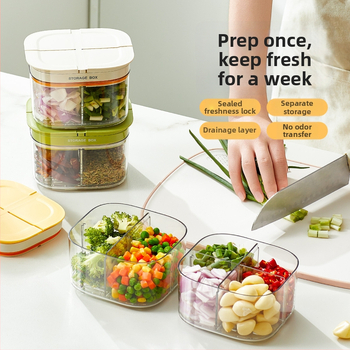 Кутия за плодове и зеленчуци – пластмасова, със запечатване и дренажна секция, запазва свежест