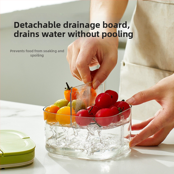 Кутия за плодове и зеленчуци – пластмасова, със запечатване и дренажна секция, запазва свежест