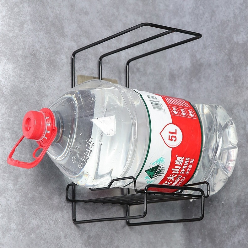 Κουζίνας ράφι για σφουγγάρια και πετσέτες - τοιχομονταζόμενο, χωρίς διάτρηση, φορητό, από ανθρακούχο χάλυβα, μοντέρνο μινιμαλιστικό στυλ