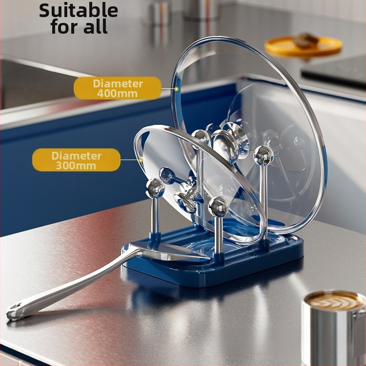 Διπλού επιπέδου ράφι για καπάκια κατσαρολών, τοίχου, κουζίνας οργάνωση, στρογγυλός σχεδιασμός