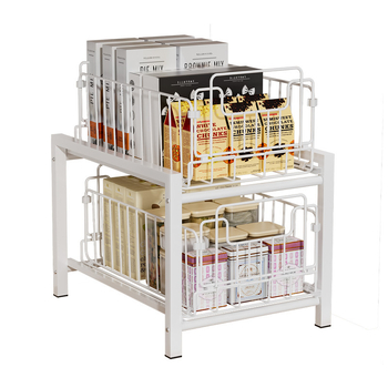 Συρόμενο ράφι αποθήκευσης νεροχύτη κουζίνας — πολυχρηστικό, κατασκευασμένο από ανθρακούχο ατσάλι, πολυεπίπενο ντουλάπι, μοντέρνος απλός σχεδιασμός