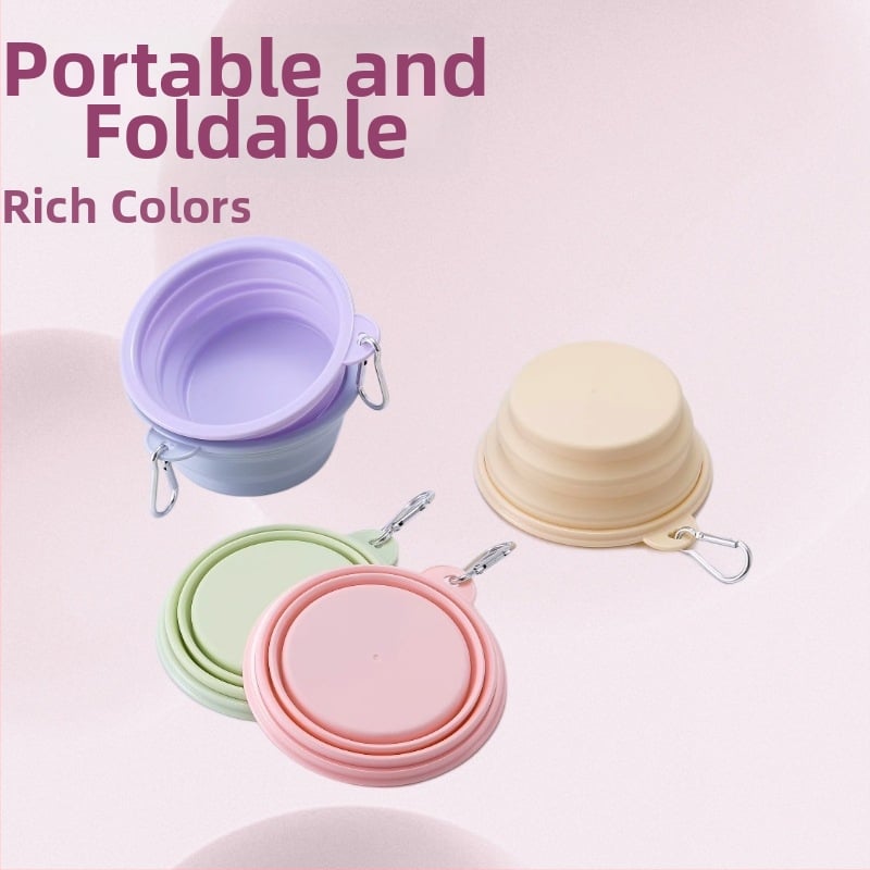 Macaron сгъваема купа за домашни любимци – преносим съд за храна и вода за кучета и котки, TPE+ABS, Марка: Heyi