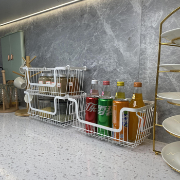 Višeslojni metalni stalak za voće i povrće, željezni žičani okvir, prilagođen nacrtima, moderan minimalistički stil, višenamjenski