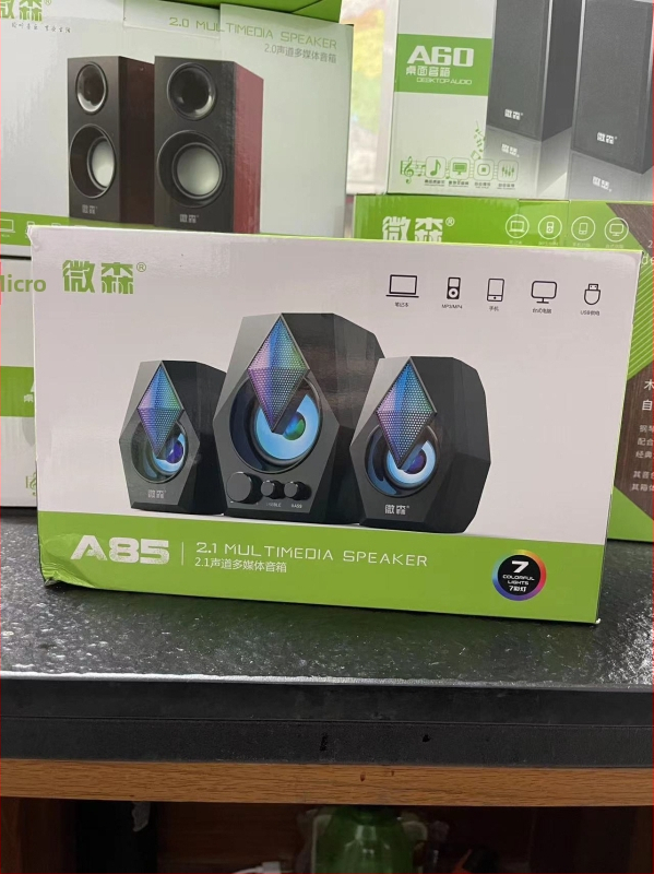 Weisen A50 ηχεία υπολογιστή 2.1 καναλιών, USB διεπαφή, είσοδος 3,5 mm, ισχύς 6W, ενσωματωμένη μπαταρία, Plug-and-Play