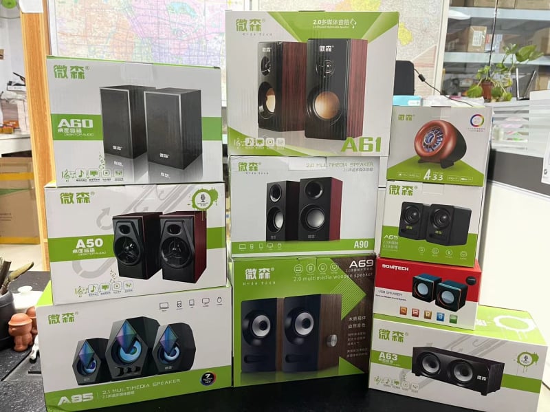 Weisen A50 ηχεία υπολογιστή 2.1 καναλιών, USB διεπαφή, είσοδος 3,5 mm, ισχύς 6W, ενσωματωμένη μπαταρία, Plug-and-Play