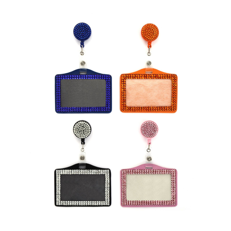 ABS povlačni držač za značku s gumbom za lako izvlačenje i kaiš s dijamantnim ugraviranjem ID futrole, 60 mm produžetak, nosivost 12