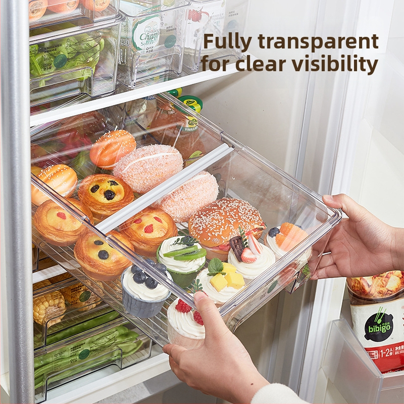 Японски стил кутия за съхранение в хладилник, пластмасова, сгъваема с капак, който се отваря, запазва плодове и зеленчуци свежи