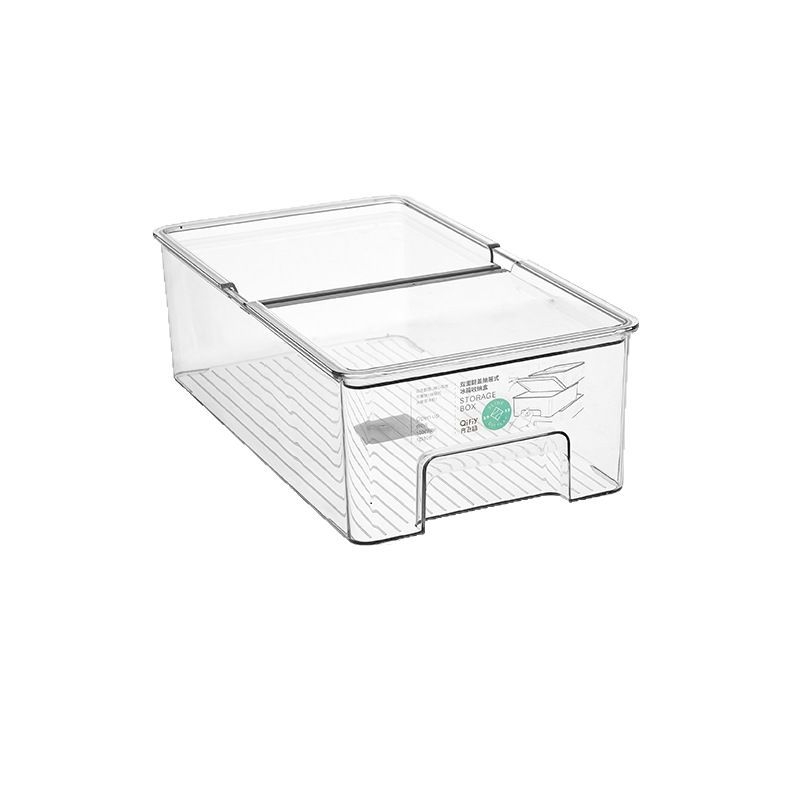 Японски стил кутия за съхранение в хладилник, пластмасова, сгъваема с капак, който се отваря, запазва плодове и зеленчуци свежи