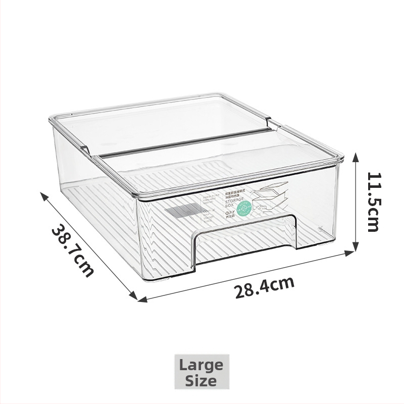 Японски стил кутия за съхранение в хладилник, пластмасова, сгъваема с капак, който се отваря, запазва плодове и зеленчуци свежи