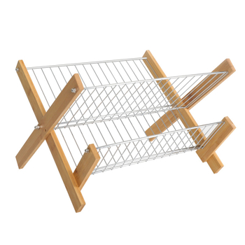 Ράφι αποστράγγισης πιάτων, αναδιπλούμενο από μπαμπού και ξύλο, κουζίνας, μοντέρνος μινιμαλισμός (Προέλευση: Κίνα, Εκκίνηση: 2025)