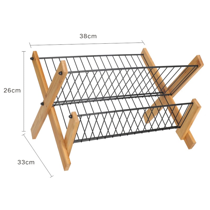 Ράφι αποστράγγισης πιάτων, αναδιπλούμενο από μπαμπού και ξύλο, κουζίνας, μοντέρνος μινιμαλισμός (Προέλευση: Κίνα, Εκκίνηση: 2025)