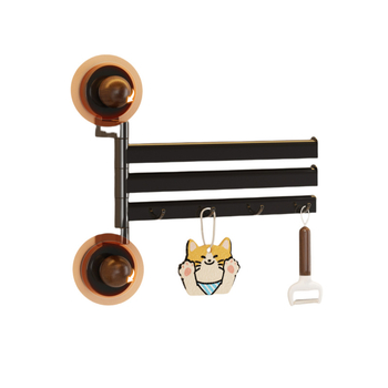 Κλασικού στυλ ράφι κουζίνας για σκεύη με βεντούζα, περιστρεφόμενοι γάντζοι, πτυσσόμενο και μετακινούμενο, PET υλικό