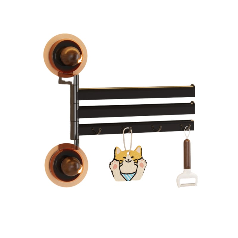 Κλασικού στυλ ράφι κουζίνας για σκεύη με βεντούζα, περιστρεφόμενοι γάντζοι, πτυσσόμενο και μετακινούμενο, PET υλικό