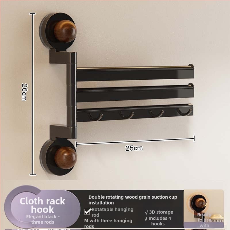 Κλασικού στυλ ράφι κουζίνας για σκεύη με βεντούζα, περιστρεφόμενοι γάντζοι, πτυσσόμενο και μετακινούμενο, PET υλικό