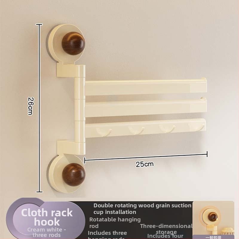 Κλασικού στυλ ράφι κουζίνας για σκεύη με βεντούζα, περιστρεφόμενοι γάντζοι, πτυσσόμενο και μετακινούμενο, PET υλικό