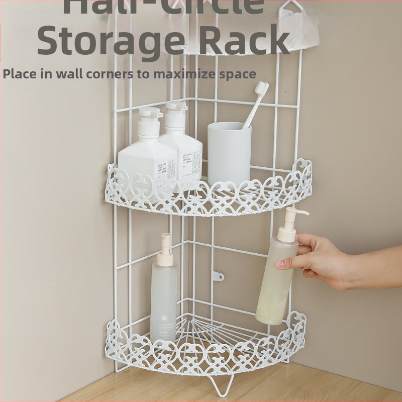 3-επίπεδο γωνιακό ράφι από σίδηρο, χωρίς διάτρηση, για κουζίνα και μπάνιο