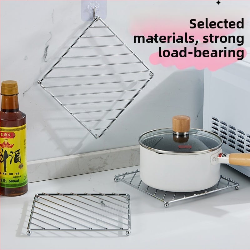 Ανοξείδωτο ραφι κουζίνας για κατσαρόλες και σκεύος ατμού, πολυχρηστικό θερμομονωτικό ράφι για αποθήκευση στο τραπέζι