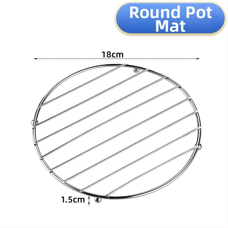 Ανοξείδωτο ραφι κουζίνας για κατσαρόλες και σκεύος ατμού, πολυχρηστικό θερμομονωτικό ράφι για αποθήκευση στο τραπέζι