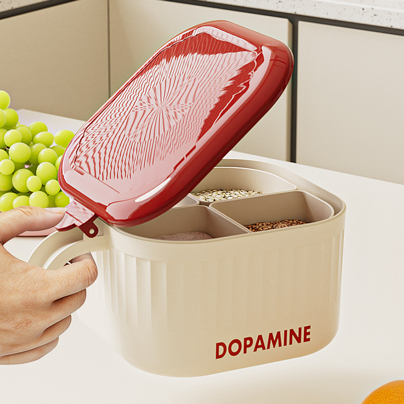 Dopamine kutija za začine – Plastična, Prijenosna, Otporna na Prašinu, Kuhinjska boca, Pritisni-tip, Četiri u jedan