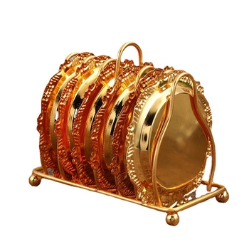 Σταντ αποστράγγισης πιάτων από σίδηρο, με χαραγμένο σχέδιο, μοντέλο 2021, στιλ Light Luxury, ευρωπαϊκό και αμερικανικό ύφος, σετ πιάτων κουζίνας