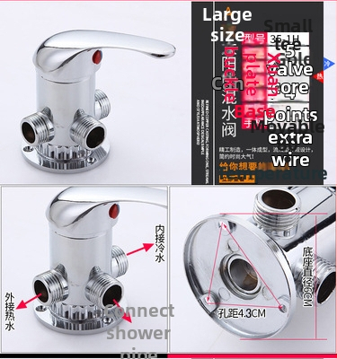 Sprchový miešací ventil pre solárny ohrievač vody – Typ A zliatina, malý Tee; prevádzkový tlak 10; teplota teplej vody 100°C; prietok výstupu 10; použitie: umývadlo