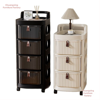 Τετρά-επίπεδη πλαστική κινητή μονάδα αποθήκευσης με ρόδες – χωρίς συναρμολόγηση, ντουλάπι-οργανωτής με συρτάρια