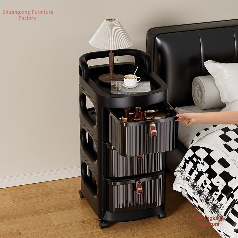 Τετρά-επίπεδη πλαστική κινητή μονάδα αποθήκευσης με ρόδες – χωρίς συναρμολόγηση, ντουλάπι-οργανωτής με συρτάρια