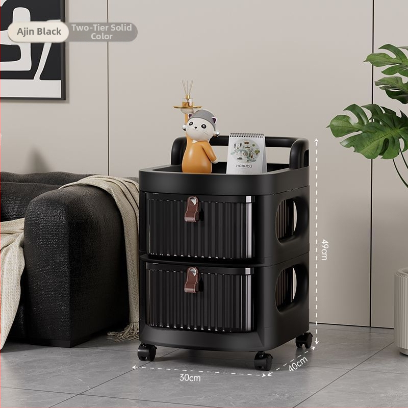 Τετρά-επίπεδη πλαστική κινητή μονάδα αποθήκευσης με ρόδες – χωρίς συναρμολόγηση, ντουλάπι-οργανωτής με συρτάρια