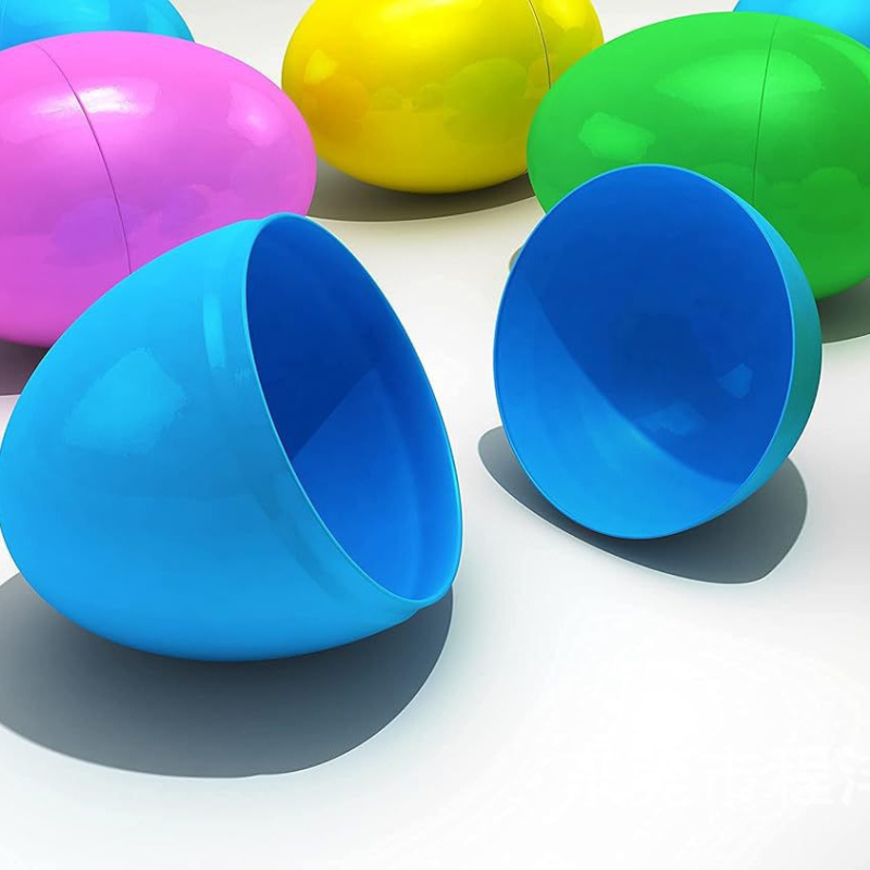 Plastična uskršnja jajčasta igračka s otvorljivim Gashapon školjkama, injekcijski oblikovana, prilagodljiva, moguć tisak logotipa, pogodna za poklon