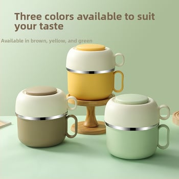 Cutie prânz din oțel inoxidabil 304 – rotundă, dublu compartiment, 1–2 L, de calitate alimentară, sigilată și etanșă