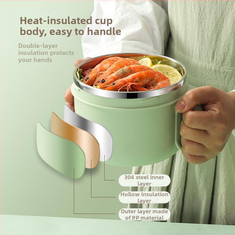 Cutie prânz din oțel inoxidabil 304 – rotundă, dublu compartiment, 1–2 L, de calitate alimentară, sigilată și etanșă