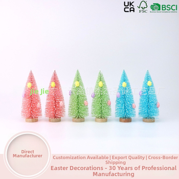 Veľkonočné vajíčko strom ozdoba – ručne vyrobená, prispôsobiteľná, tlač loga k dispozícii (Materiály: PP vajíčka, drevená základňa, kovová konštrukcia)