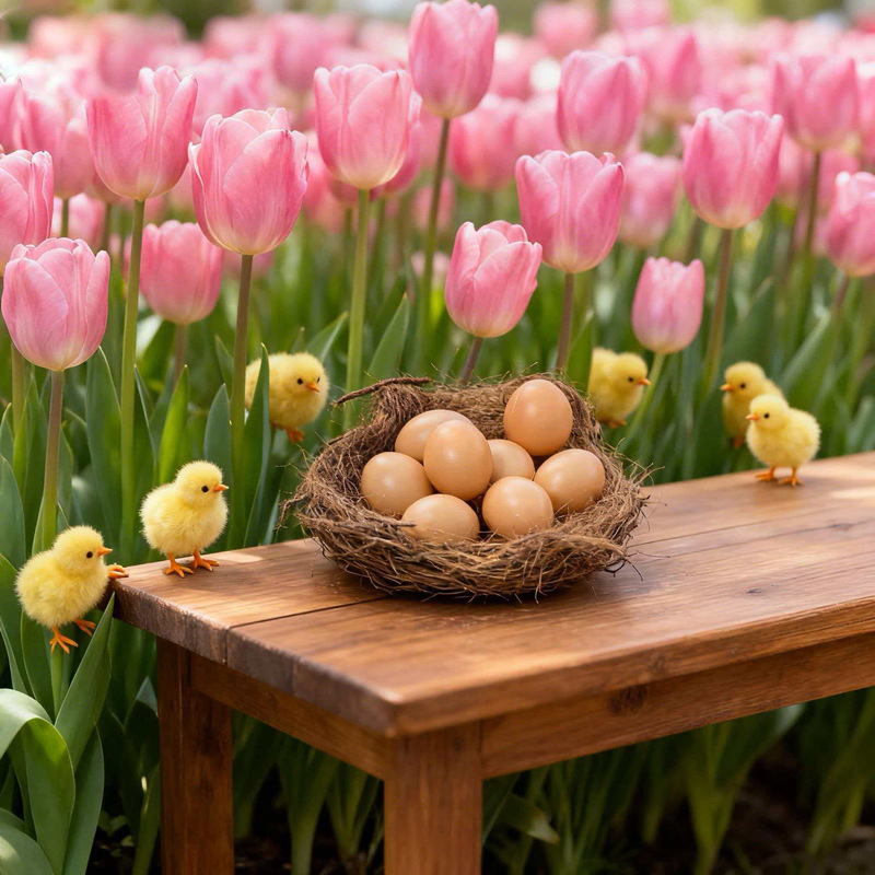 Uskrsni set jaja u gnijezdu — plast, injekcijsko lijevanje, mogućnost tiska logotipa, model didaktičkog materijala za vrtić, DIY crtanje