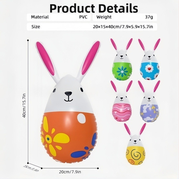 PVC nafukovacie zajačik na Veľkú noc – dekorácia do interiéru aj exteriéru, vek 0–3 rokov