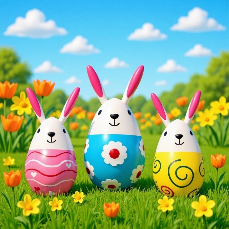 Φουσκωτό λαγουδάκι PVC για διακόσμηση Πάσχα, εσωτερική/εξωτερική χρήση, ηλικίες 0–3 ετών