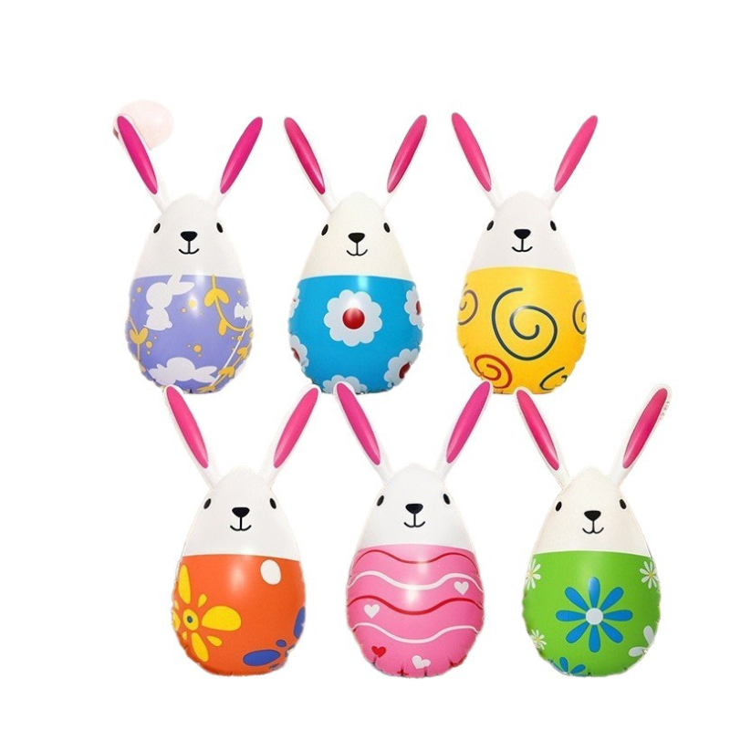 Φουσκωτό λαγουδάκι PVC για διακόσμηση Πάσχα, εσωτερική/εξωτερική χρήση, ηλικίες 0–3 ετών