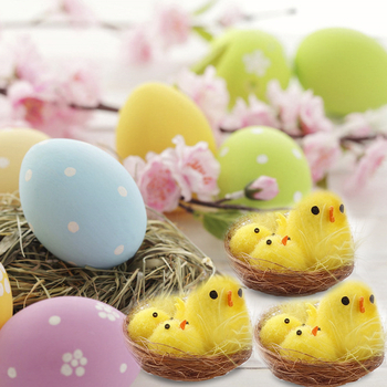 Mini uskrsne piliće dekoracije — materijali: kemijska vlakna i plastika; Kategorija proizvoda: Uskrsno jaje; Uvoz: Ne; Poklon: Ne.