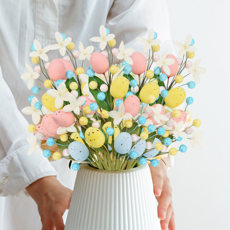 Uskrsni ukras: grančica jaja – ručno izrađeno, pjenu materijal, otisnuti logo, poklon