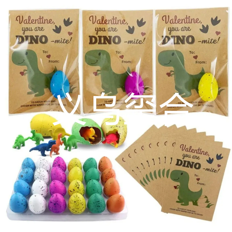 Dinozaurska Valentin karta za Uskrs – plastika, injekcijsko formiranje, bez logotipa, šarena tema jaja