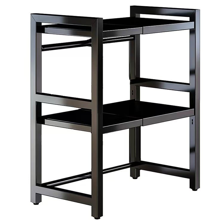 Μεταλλικό ράφι κουζίνας με δύο επίπεδα για φούρνο μικροκυμάτων – συρόμενο, μοντέρνο στυλ απλότητας, διαθέσιμα προσαρμοσμένα δείγματα