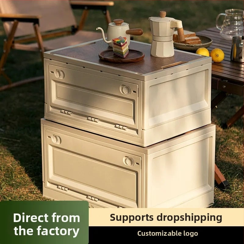 Συμπαγής κούτα αποθήκευσης πορτ-μπαγκάζ αυτοκινήτου με καπάκι, PP πλαστικό, 100% καινούριο υλικό, φορητή με ροδάκια, δυνατότητα ιδιωτικής ετικέτας