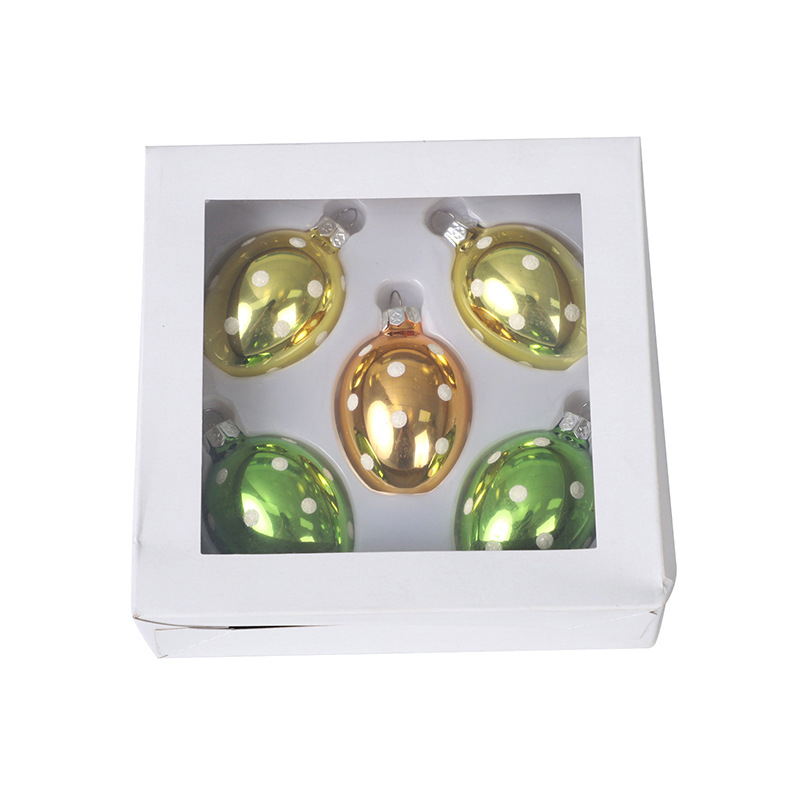 Стъклена Коледна топка с златно яйце – висяща украса за коледното дърво (Материал: стъкло; Стил: Друг; Събитие: Коледа; IP: Не)