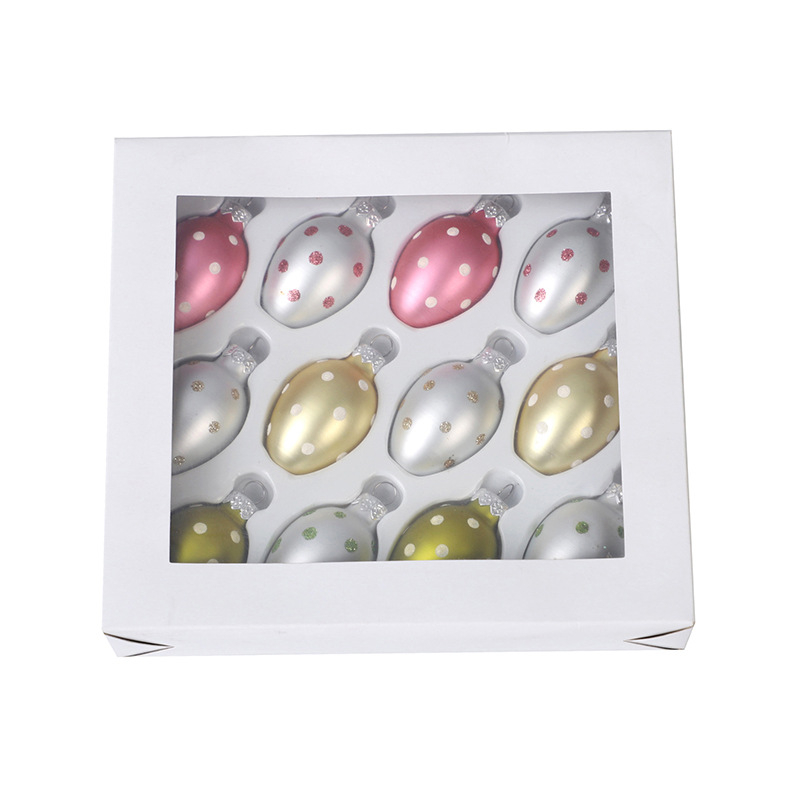 Стъклена Коледна топка с златно яйце – висяща украса за коледното дърво (Материал: стъкло; Стил: Друг; Събитие: Коледа; IP: Не)