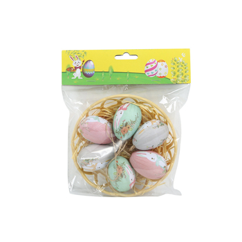 Penasti uskršnji ukrasi za viseće jaje — pleteni košar dizajn, moguć tisak logotipa, branda Ring sheng