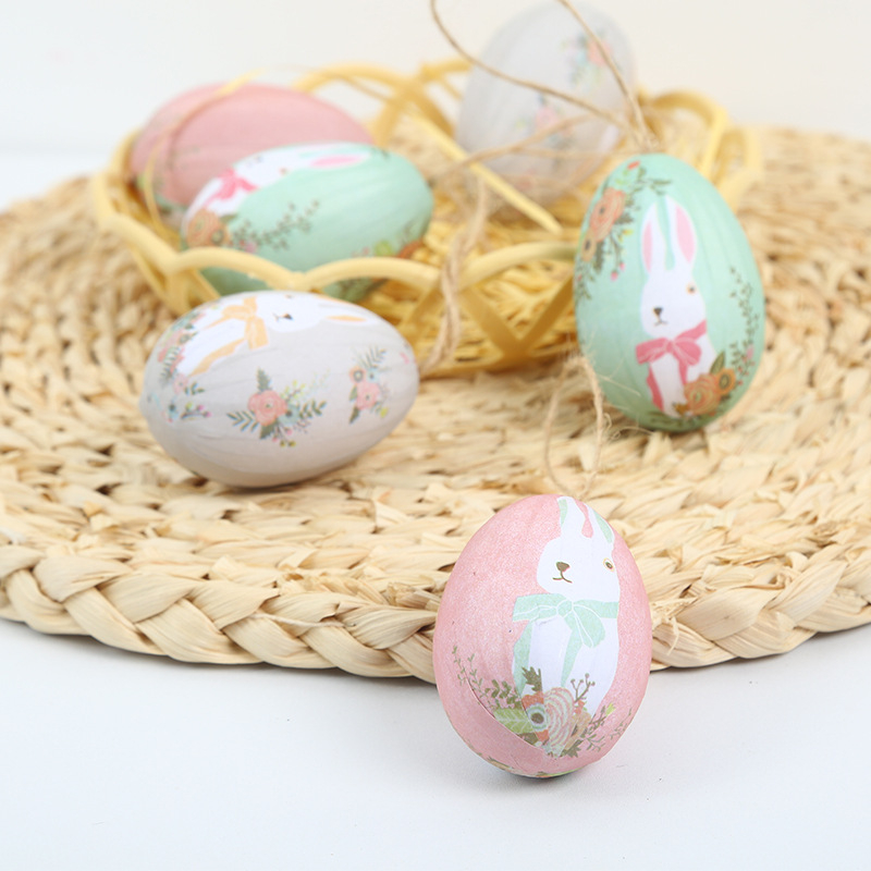 Penasti uskršnji ukrasi za viseće jaje — pleteni košar dizajn, moguć tisak logotipa, branda Ring sheng