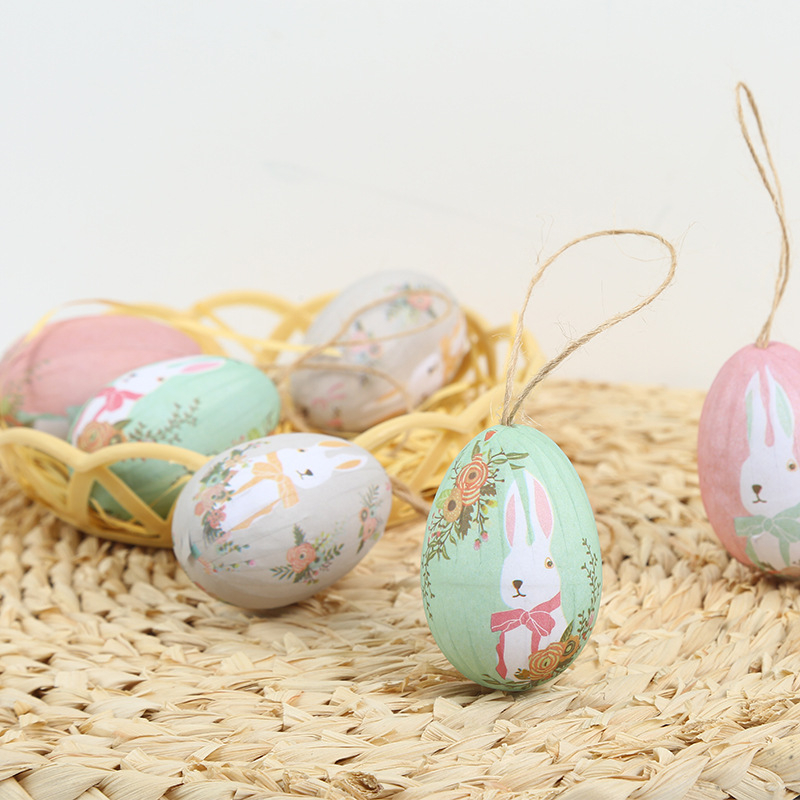 Penasti uskršnji ukrasi za viseće jaje — pleteni košar dizajn, moguć tisak logotipa, branda Ring sheng