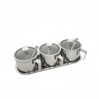 Set depozitare condimente, oțel inoxidabil 304, design îngroșat, cu capac, pentru condimente solide, bucătărie, premium
